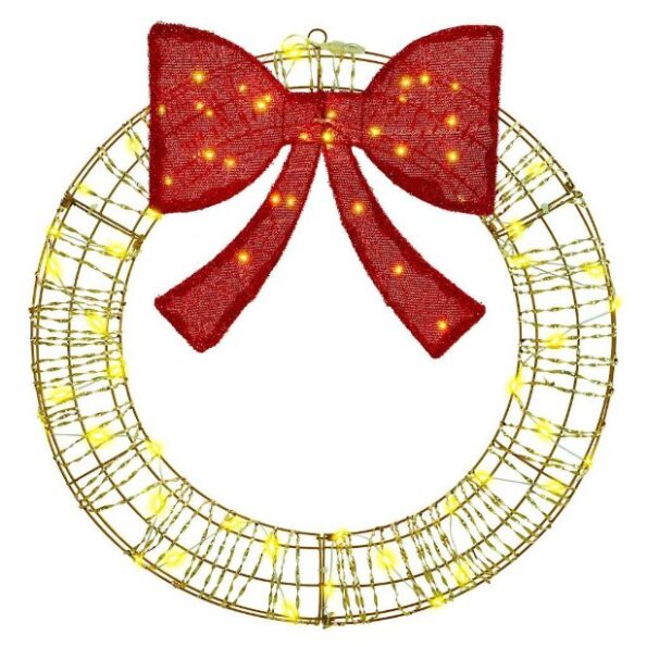 vidaXL Veniec s 60 LED-i Teplá biela 75 cm PET – Obrázok 2