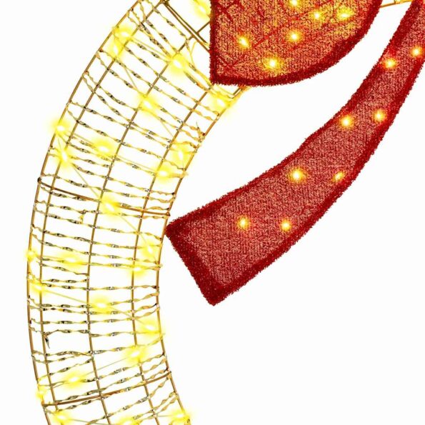 vidaXL Veniec s 150 LED-i Teplá biela 120 cm PET – Obrázok 4