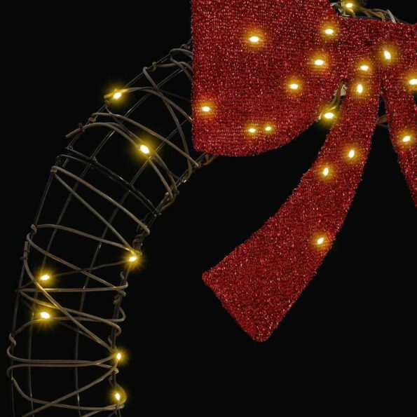 vidaXL Veniec s 60 LED-i Teplá biela 75 cm Ratan – Obrázok 4