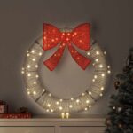 vidaXL Veniec s 80 LED-i Teplá biela 90 x 90 x 9 cm Ratan – Obrázok 8