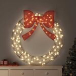 vidaXL Veniec s 150 LED-i Teplá biela 121 x 121 x 10 cm Ratan – Obrázok 9