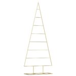 vidaXL Kovový vianočný stromček Zlatá 150 cm Povrchovo upravená oceľ – Obrázok 2