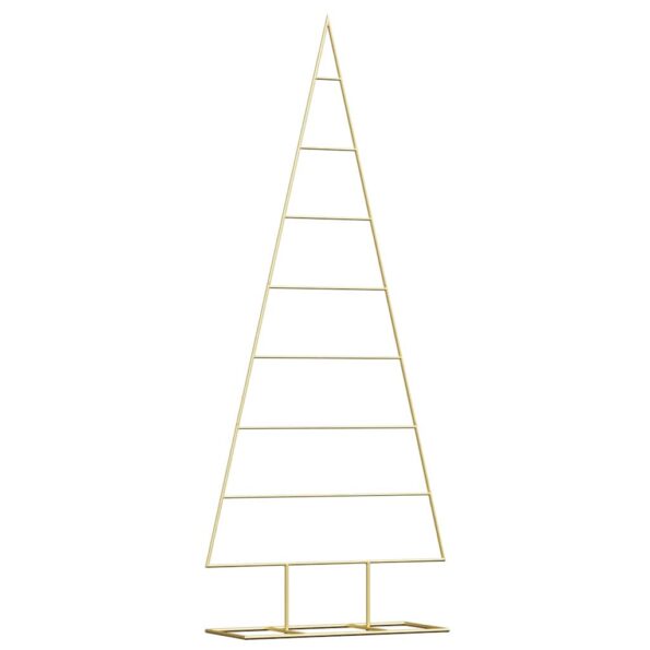 vidaXL Kovový vianočný stromček Zlatá 150 cm Povrchovo upravená oceľ – Obrázok 2