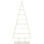 vidaXL Kovový vianočný stromček Zlatá 150 cm Povrchovo upravená oceľ – Obrázok 5