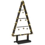 vidaXL Kovový vianočný stromček so stojanom Čierna 60 cm Oceľ – Obrázok 3