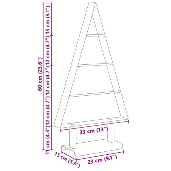 vidaXL Kovový vianočný stromček so stojanom Čierna 60 cm Oceľ – Obrázok 9