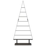 vidaXL Kovový vianočný stromček so stojanom Čierna 125 cm Oceľ – Obrázok 5