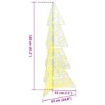 vidaXL Vianočný stromček s 100 LED-i Teplá biela 120 cm Akryl – Obrázok 8
