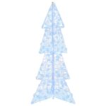 vidaXL Vianočný stromček s 100 LED-i Studená biela 120 cm Akryl – Obrázok 2