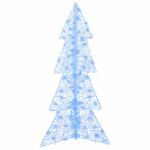vidaXL Vianočný stromček s 100 LED-i Modrá 120 cm Akryl – Obrázok 2