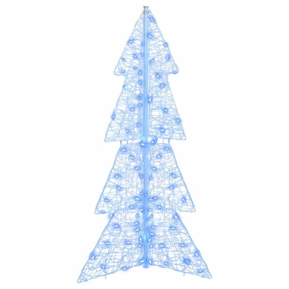 vidaXL Vianočný stromček s 100 LED-i Modrá 120 cm Akryl – Obrázok 2