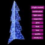 vidaXL Vianočný stromček s 100 LED-i Modrá 120 cm Akryl – Obrázok 7