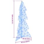 vidaXL Vianočný stromček s 100 LED-i Modrá 120 cm Akryl – Obrázok 8
