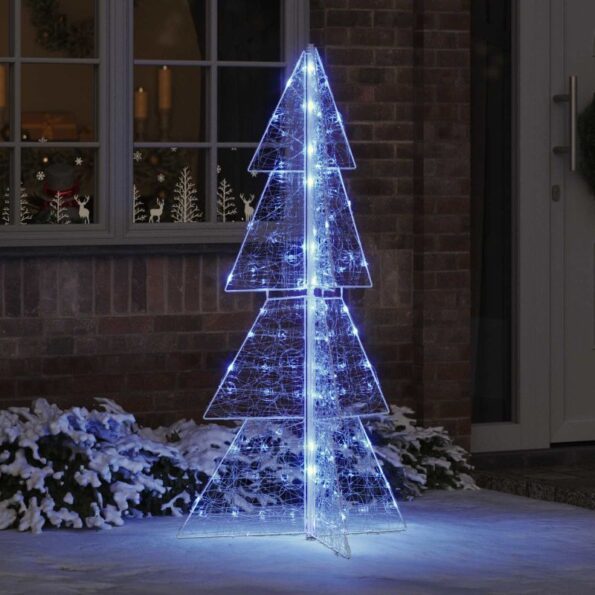 vidaXL Vianočný stromček s 160 LED-i Modrá 150 cm Akryl – Obrázok 9