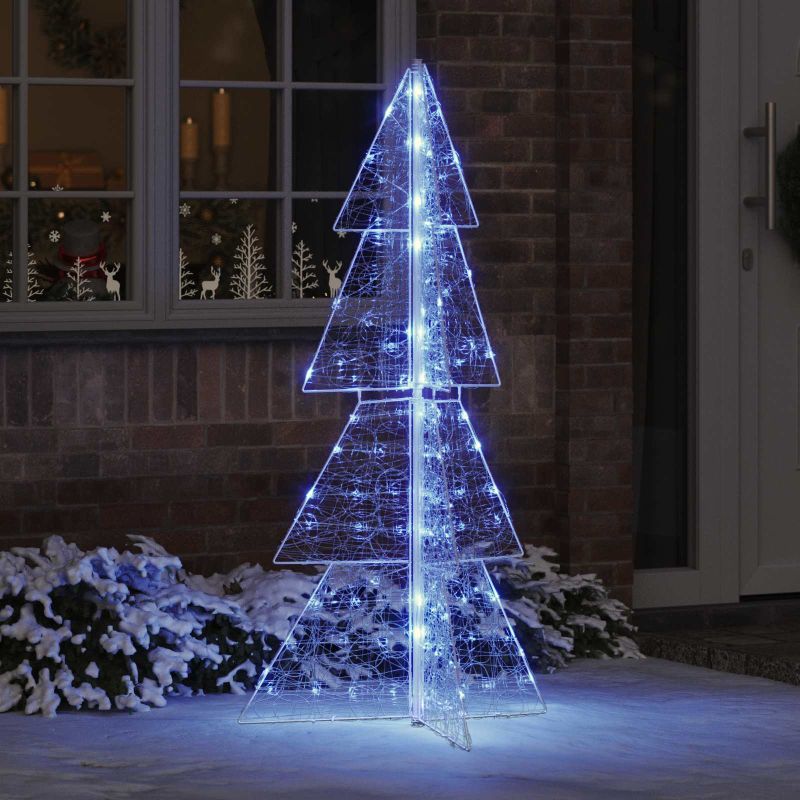 42019208_1.jpg vidaXL Vianočný stromček s 160 LED-i Modrá 150 cm Akryl – Obrázok 1