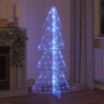 vidaXL Vianočný stromček s 160 LED-i Modrá 150 cm Akryl – Obrázok 3