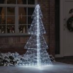 vidaXL Vianočný stromček s 240 LED-i Studená biela 180 cm Akryl