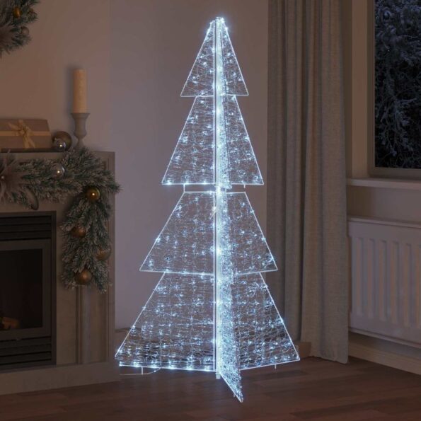vidaXL Vianočný stromček s 240 LED-i Studená biela 180 cm Akryl – Obrázok 3