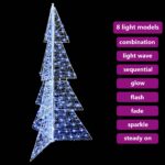 vidaXL Vianočný stromček s 240 LED-i Studená biela 180 cm Akryl – Obrázok 7