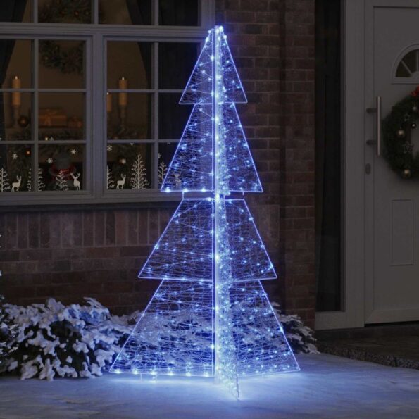 vidaXL Vianočný stromček s 240 LED-i Modrá 180 cm Akryl – Obrázok 9