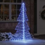 vidaXL Vianočný stromček s 240 LED-i Modrá 180 cm Akryl