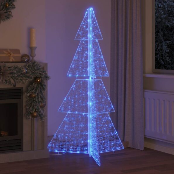 vidaXL Vianočný stromček s 240 LED-i Modrá 180 cm Akryl – Obrázok 10
