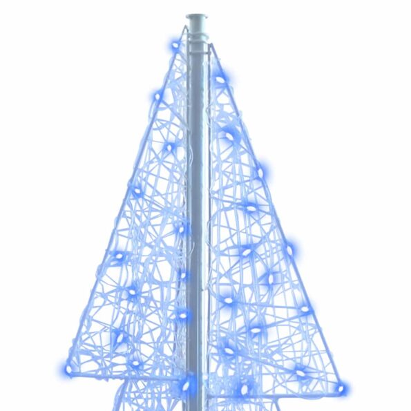 vidaXL Vianočný stromček s 240 LED-i Modrá 180 cm Akryl – Obrázok 4
