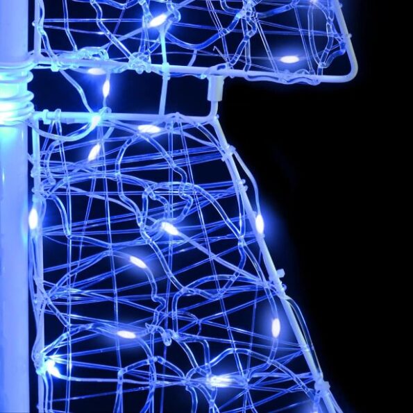 vidaXL Vianočný stromček s 240 LED-i Modrá 180 cm Akryl – Obrázok 5