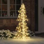 vidaXL Vianočný stromček s 160 LED-i Teplá biela 150 cm PET