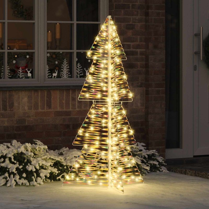 42019215_1.jpg vidaXL Vianočný stromček s 160 LED-i Teplá biela 150 cm PET – Obrázok 1