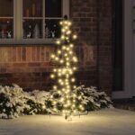 vidaXL Vianočný stromček s 100 LED-i Teplá biela 120 cm Ratan – Obrázok 9