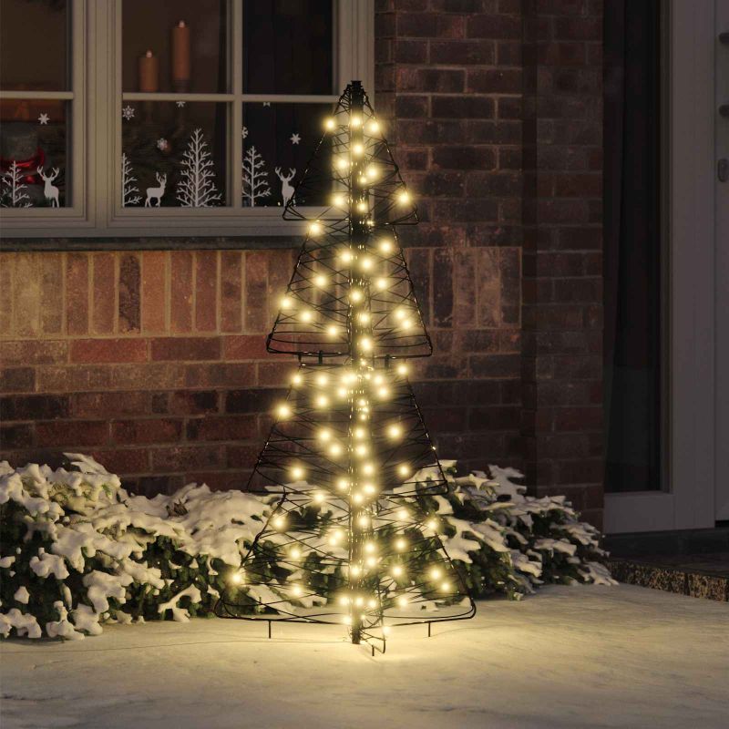 42019220_1.jpg vidaXL Vianočný stromček s 100 LED-i Teplá biela 120 cm Ratan – Obrázok 1