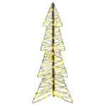 vidaXL Vianočný stromček s 100 LED-i Teplá biela 120 cm Ratan – Obrázok 2