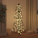 vidaXL Vianočný stromček s 100 LED-i Teplá biela 120 cm Ratan – Obrázok 10