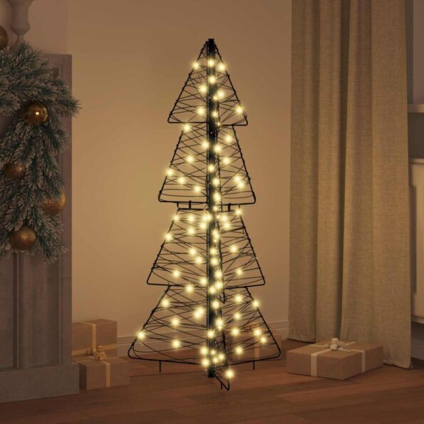 vidaXL Vianočný stromček s 100 LED-i Teplá biela 120 cm Ratan – Obrázok 10