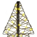 vidaXL Vianočný stromček s 100 LED-i Teplá biela 120 cm Ratan – Obrázok 4