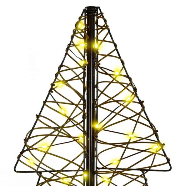 vidaXL Vianočný stromček s 100 LED-i Teplá biela 120 cm Ratan – Obrázok 4