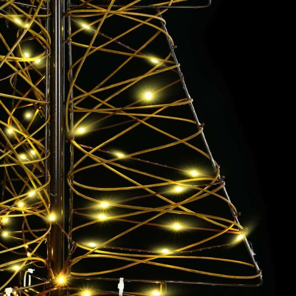 vidaXL Vianočný stromček s 100 LED-i Teplá biela 120 cm Ratan – Obrázok 5
