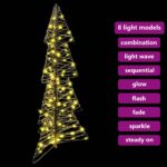 vidaXL Vianočný stromček s 100 LED-i Teplá biela 120 cm Ratan – Obrázok 7