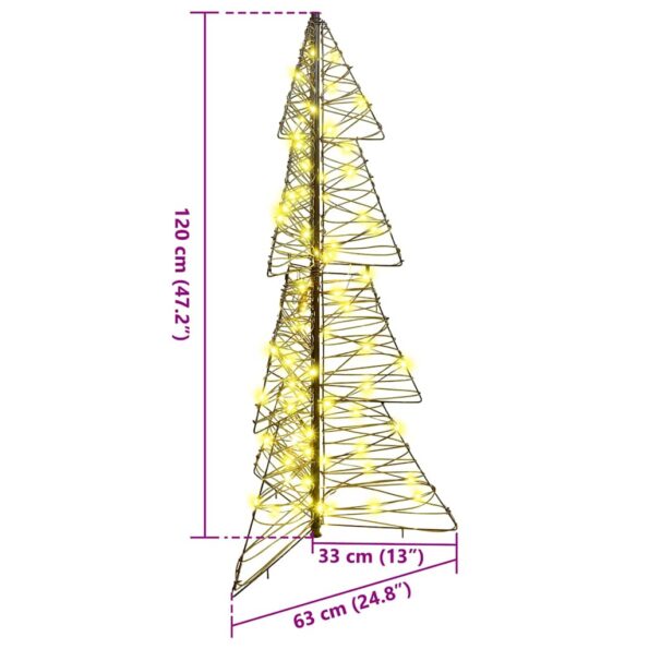vidaXL Vianočný stromček s 100 LED-i Teplá biela 120 cm Ratan – Obrázok 8