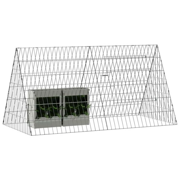 vidaXL Klietka pre králiky Strieborná 110 x 55 x 55 cm – Obrázok 3