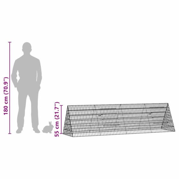 vidaXL Klietka pre králiky Strieborná 215 x 55 x 55 cm – Obrázok 12