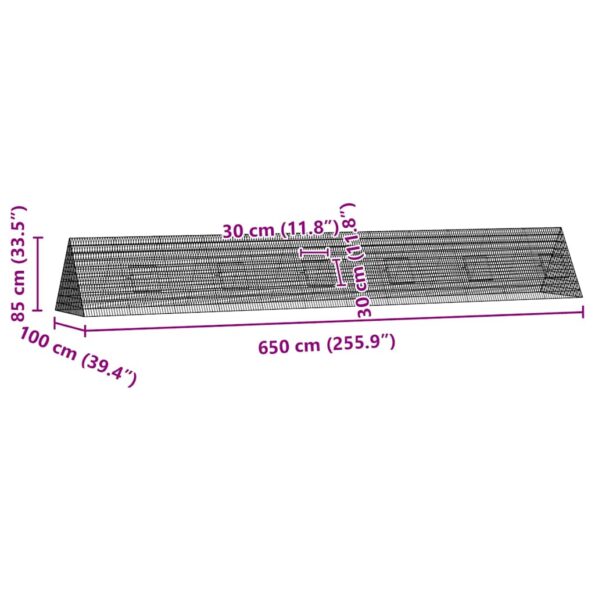 vidaXL Klietka pre králiky Strieborná 650 x 100 x 85 cm – Obrázok 11