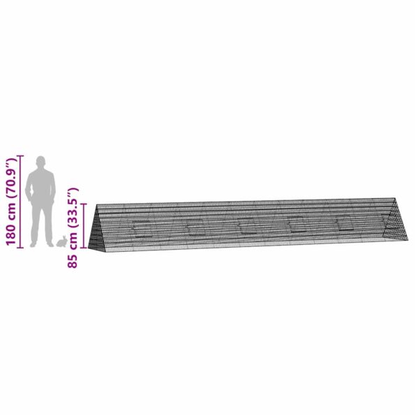 vidaXL Klietka pre králiky Strieborná 650 x 100 x 85 cm – Obrázok 12