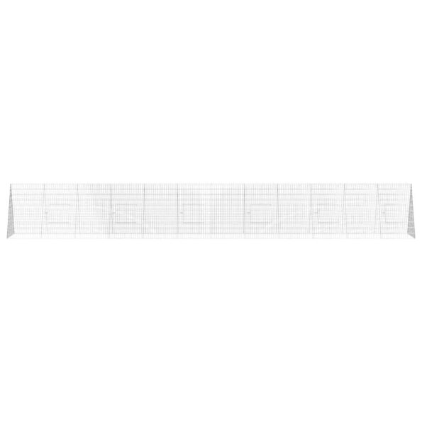 vidaXL Klietka pre králiky Strieborná 650 x 100 x 85 cm – Obrázok 6