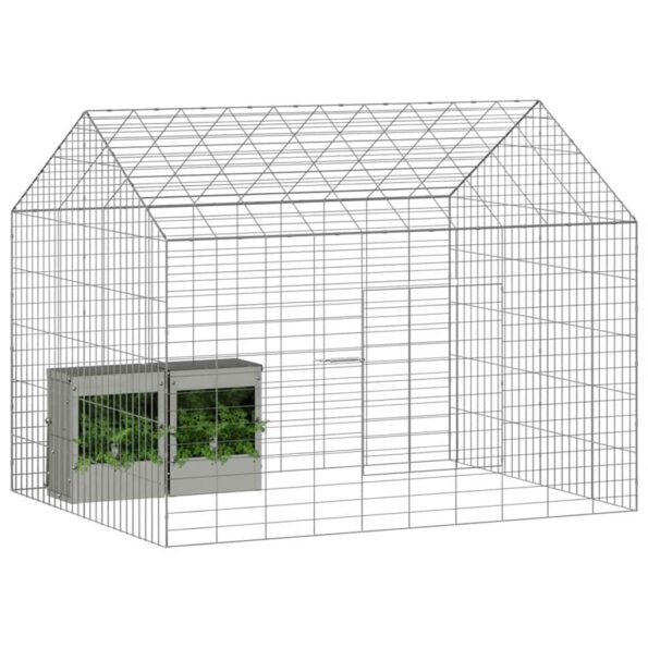 vidaXL Klietka pre králiky Strieborná 100 x 78 x 78 cm – Obrázok 3