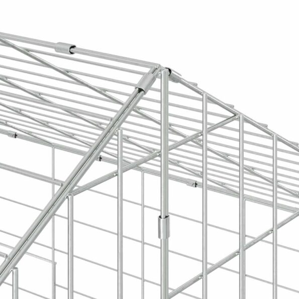vidaXL Klietka pre králiky Strieborná 200 x 78 x 78 cm – Obrázok 11