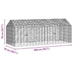 vidaXL Klietka pre králiky Strieborná 200 x 78 x 78 cm – Obrázok 12