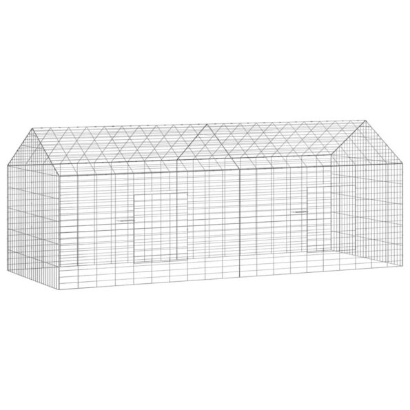 vidaXL Klietka pre králiky Strieborná 200 x 78 x 78 cm – Obrázok 2