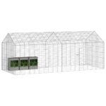 vidaXL Klietka pre králiky Strieborná 200 x 78 x 78 cm – Obrázok 3